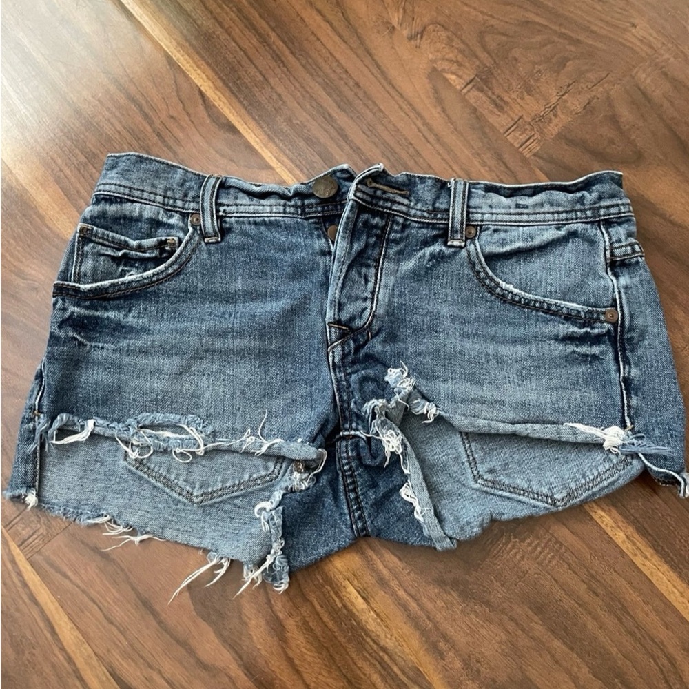 Free People distressed Jean Shorts